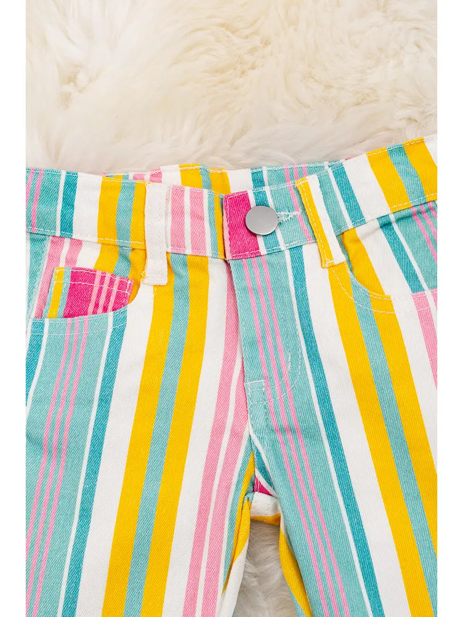 Multi-Color Flare Girls Pant