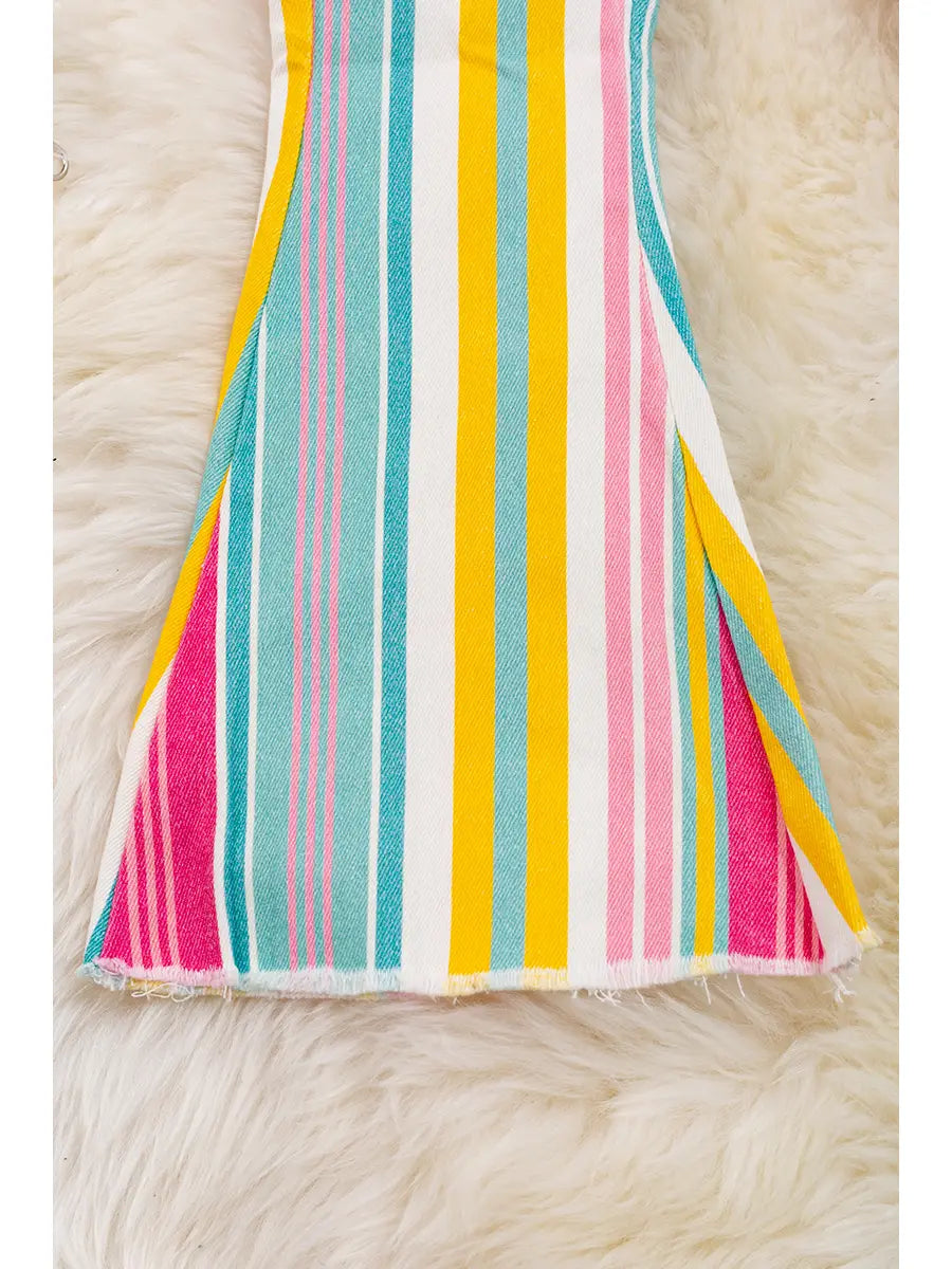 Multi-Color Flare Girls Pant